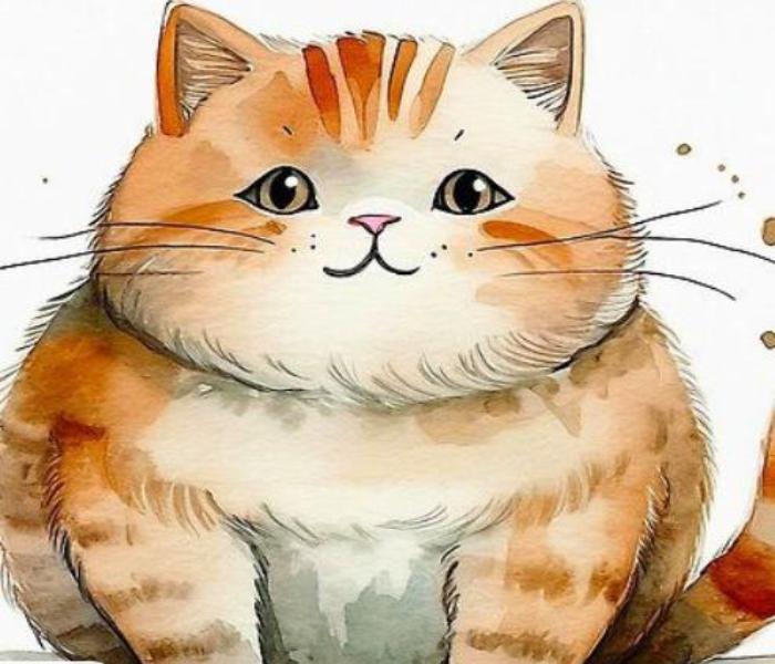 Ảnh mèo mập anime chibi cute 