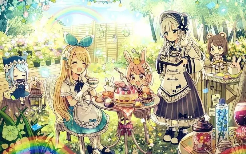 Ảnh chibi anime 5 người nữ