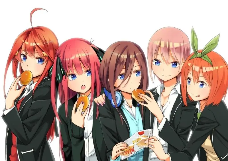 Ảnh chibi anime 5 người nữ