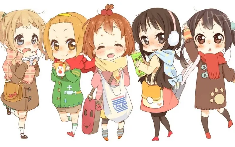 Ảnh chibi anime 5 người nữ