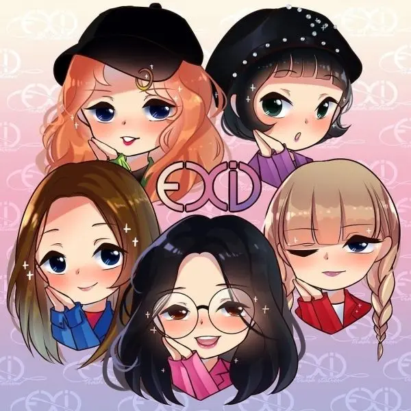 Ảnh chibi anime 5 người nữ