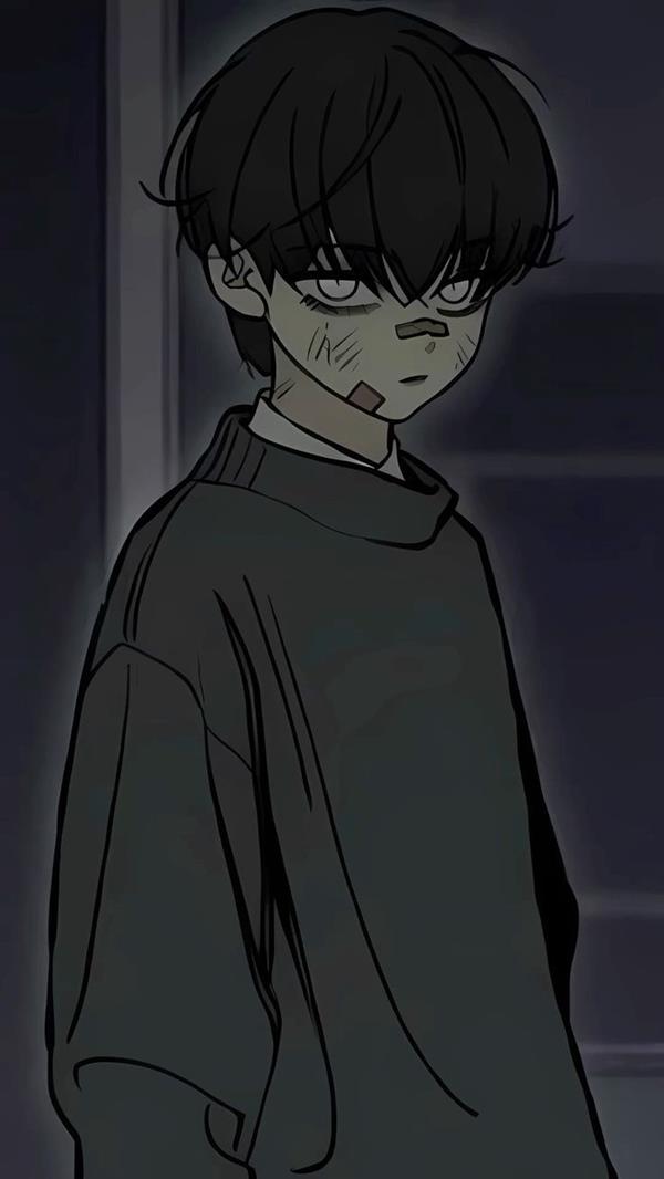 Ảnh bé trai anime trong bóng tối
