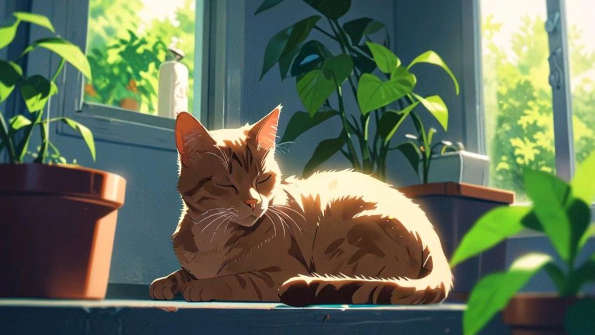 Hình nền laptop ảnh mèo anime ngộ nghĩnh cưng xỉu 