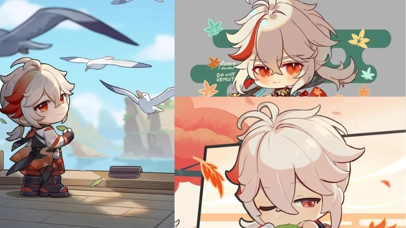 Ảnh Kazuha chibi – Bộ sưu tập dễ thương và tự do từ Genshin Impact