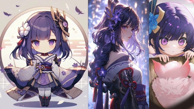 Ảnh Raiden Shogun chibi – Bộ sưu tập ngầu mà đáng yêu từ Genshin Impact