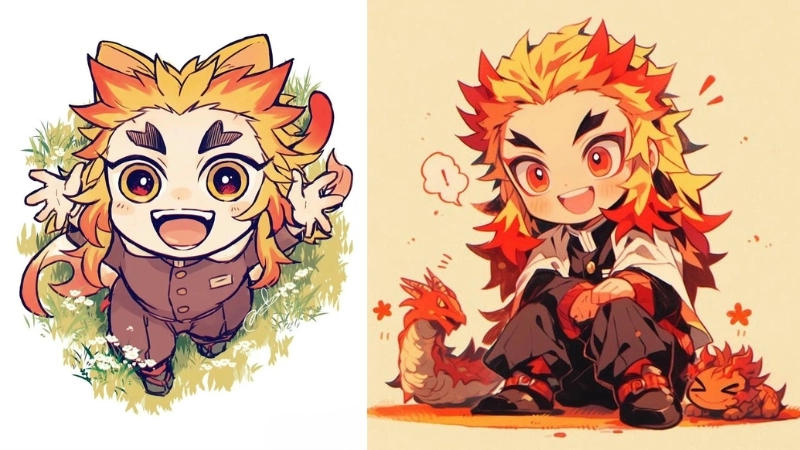 Ảnh Rengoku chibi – Bộ sưu tập dễ thương và rực cháy từ Kimetsu no Yaiba