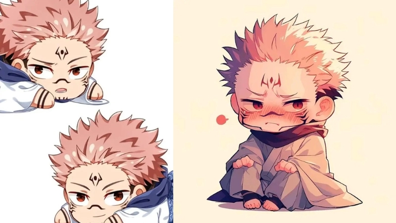 Ảnh Sukuna chibi – Bộ sưu tập đáng yêu từ Vua Nguyền Hồn Jujutsu Kaisen