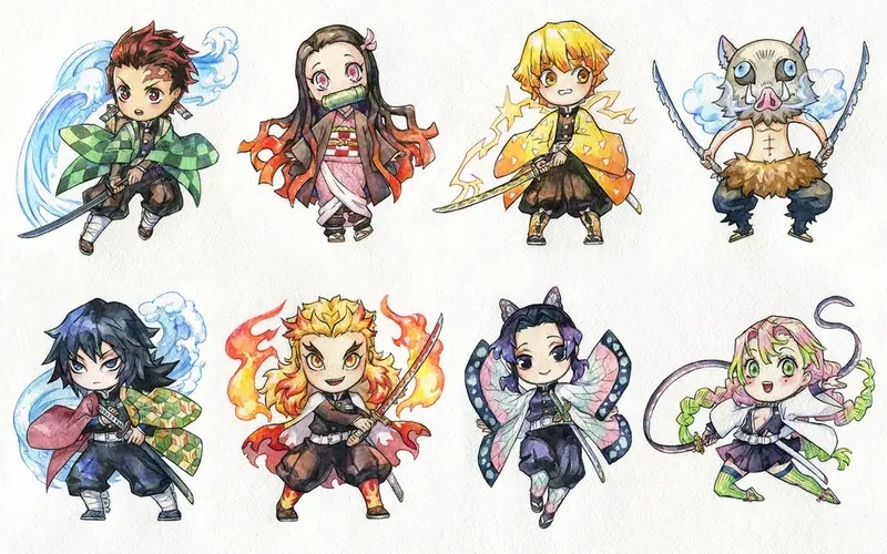 Ảnh Thanh Gươm Diệt Quỷ chibi