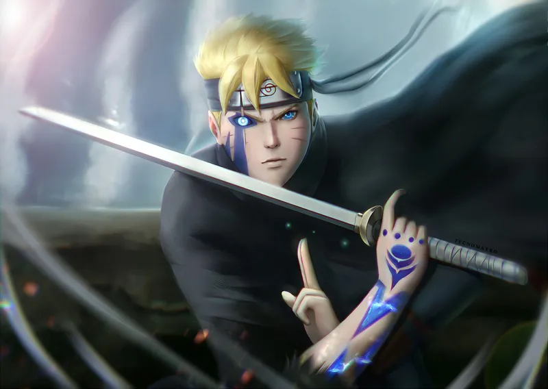 Hình ảnh Boruto Uzumaki cùng những tư thế đấu tranh cuốn hút