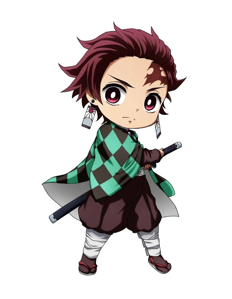 Hình ảnh Tanjiro chibi dễ thương, ngộ nghĩnh làm sáng bừng ngày của bạn.