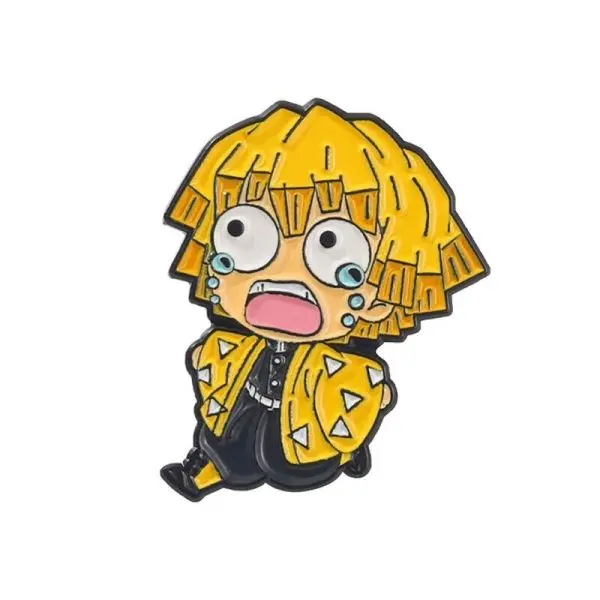 Ảnh Zenitsu chibi với biểu cảm sợ hãi khôi hài