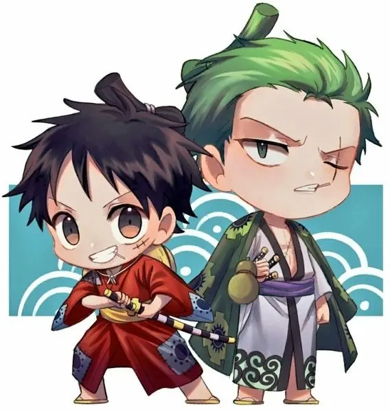 Ảnh chibi Zoro với Luffy